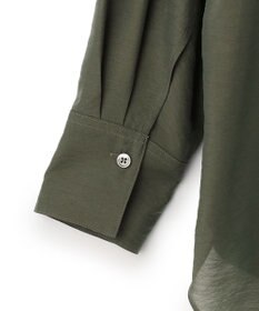 23区 L 【洗える】バンドカラー シアー シャツ