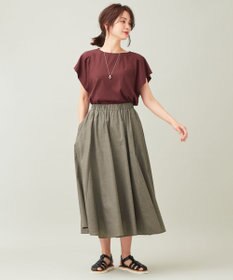 ANY 【ウエストゴム】シャンブレーライク スカート