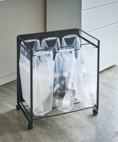 tower 目隠し分別ダストワゴン タワー 3分別  ブラック