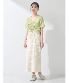 earth music&ecology ポコポコギャザードロストプルオーバー