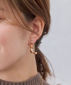 Phoebe ニュアンスリボンピアス　ローズゴールド