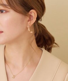 Phoebe ニュアンスリボンピアス　ローズゴールド