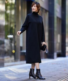 ICB 【WEB限定カラーあり】ウールブレンドスムース レイヤードデザインワンピース