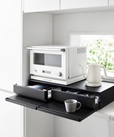towerツーウェイキッチン家電下引き出し＆スライドテーブルタワーW80ブラック ツーウェイキッチン家電下引き出し&スライドテーブル タワー W80