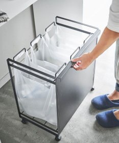 tower 目隠し分別ダストワゴン タワー 3分別  ブラック