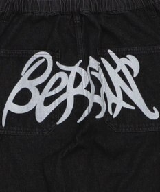 WEGO 【ウエスト紐で調整】イージーペインターグラフィックデニムパンツ