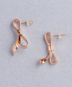 Phoebe ニュアンスリボンピアス　ローズゴールド