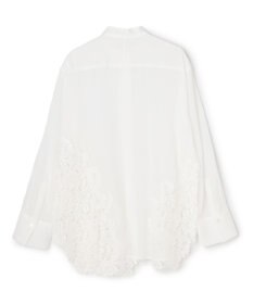 BEIGE， GALENA / コットンレースバンドカラーシャツ