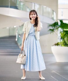 Tiaclasse L 【洗える】配色刺繍レースワンピース