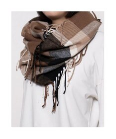 UNBILLION カシュネ cache nez / チェックサイドフリンジスヌード