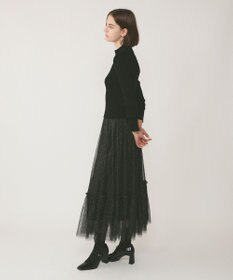 GRACE CONTINENTAL ラメチュールギャザースカート