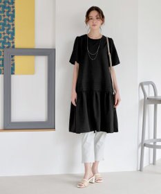 Tiaclasse L 【洗える】リップルピンタックワンピチュニック