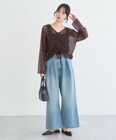 earth music&ecology フロントドロストシアープルオーバー