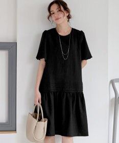 Tiaclasse L 【洗える】リップルピンタックワンピチュニック