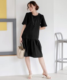 Tiaclasse L 【洗える】リップルピンタックワンピチュニック