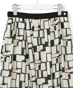 23区 L 【洗える】ARGENTIコラージュプリント ティアードスカート