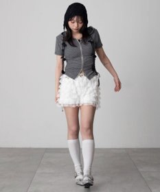WEGO 半袖ドロストWジップパーカー