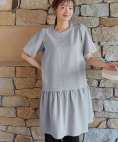 Tiaclasse L 【洗える】リップルピンタックワンピチュニック