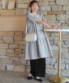 Tiaclasse L 【洗える】リップルピンタックワンピチュニック