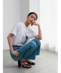 Te chichi マリリンモンローモノクロフォトTシャツ