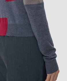 JOSEPH 【洗える】キャッシュエアーオーバーレイ　ラウンドネックニット