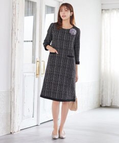 Tiaclasse ツイードAラインワンピース