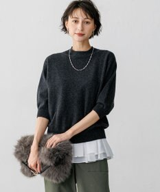 23区 S 【先行予約】ピュアカシミヤ ハーフスリーブ ハイネック ニット