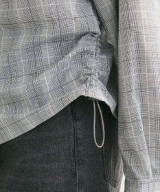 Green Parks サイドドロストショート丈シャツ（チェック）