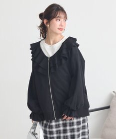 earth music&ecology 【裏毛】フリルカラーＺｉｐウラケブルゾン