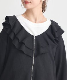 earth music&ecology 【裏毛】フリルカラーＺｉｐウラケブルゾン