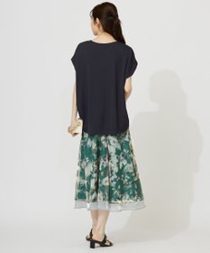 ANY SIS S 【接触冷感・UVカット・洗える】ハイストレッチスムースフレンチスリーブ カットソー