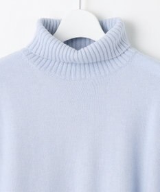 自由区 【洗える】セミウーステッドウール タートルネックニット