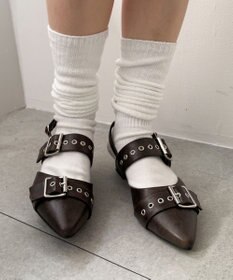 WEGO ハトメベルトポインテッドシューズ