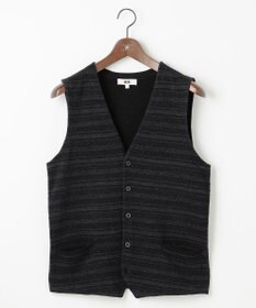 JOSEPH ABBOUD 【洗える/ソフトな肌触り/軽い】シェニールヤーンジャカードニット ベスト