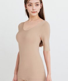 WACOAL あったかインナー 【ふんわりあったか】 5分袖 半袖 天綿オーガニックを使用 あたたかい ムレにくい しなやかでやわらかい レディース CLC510 /ワコール