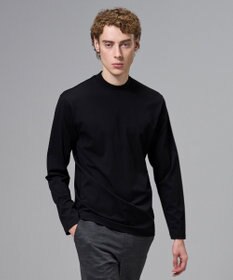 JOSEPH HOMME 新色追加【高機能素材】ハイゲージベアスムース　モックネック長袖Ｔシャツ ブラック系