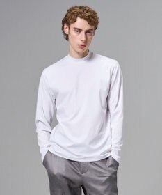 JOSEPH HOMME 新色追加【高機能素材】ハイゲージベアスムース　モックネック長袖Ｔシャツ ホワイト系