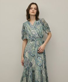 GRACE CONTINENTAL パッチワークプリントワンピース