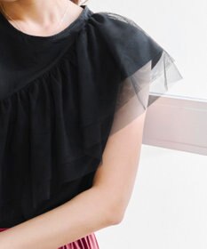 Tiaclasse 【洗える】フリルチュールレーストップス