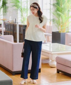 Tiaclasse 【洗える】フリルチュールレーストップス