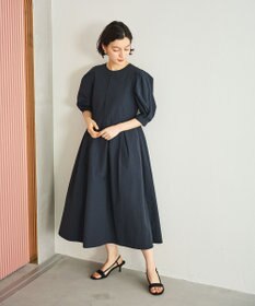 #Newans 【撥水加工/洗濯機可能】〈小柄さんにお勧め〉パフスリーブフレアワンピース