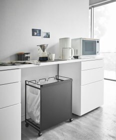 tower 目隠し分別ダストワゴン タワー 3分別  ブラック