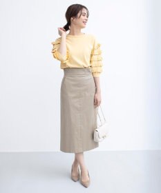 組曲 【WEB限定】サテンストレッチ Iラインスカート