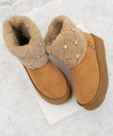 Bridget Birkin 【Bridget Birkin】キルティングビジュームートンブーツ