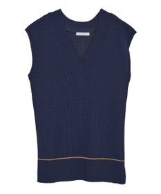 Green Parks 裾ラインケーブルニットベスト