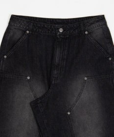WEGO ワーカーズダブルニーデニムパンツ