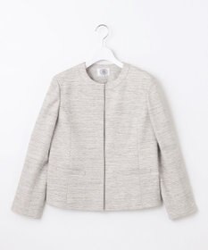 J.PRESS LADIES S ライトツイードストレッチ ノーカラー ジャケット