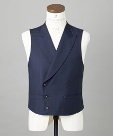 GOTAIRIKU WEB&一部店舗限定【DORMEUIL/ドーメル】IMPERIALJADE/インペリアルジェイド 通年 3ピーススーツ（ネイビー×格子）
