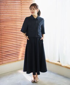 #Newans 【シワになりにくい】〈花乃まりあさんコラボ〉クロップドシャツジャケット