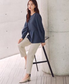 Tiaclasse 【洗える】ダイバー裾フレアプルオーバー